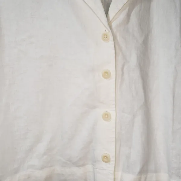 Madewell White Linen Camp Shirt Womens M Button Front Resort Short Sleeve - Image 5