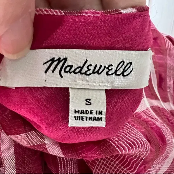 Madewell Plaid puff sleeve top - Image 4