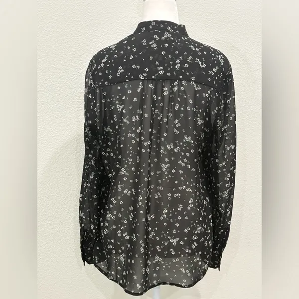 DR2 Black Floral Blouse Size M Size M - Image 2