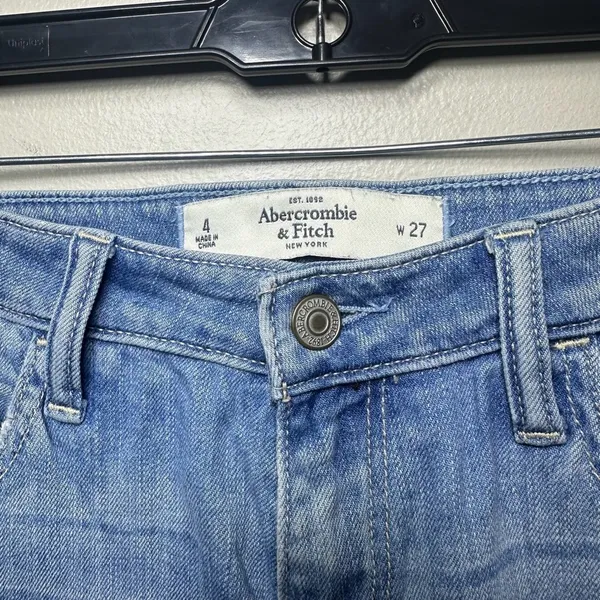 Abercrombie‎ & Fitch Distressed Rhinestone Jeans Women 4/27 Y2K Denim - Image 3