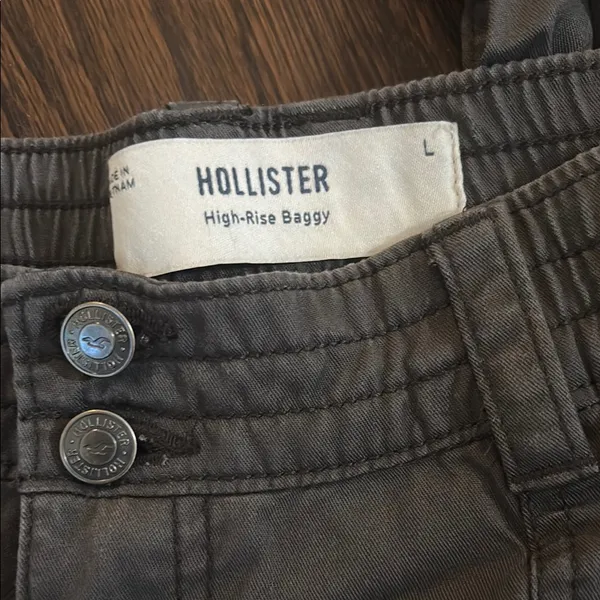 Hollister Gray Wide Leg Pants with Relaxed Fit - Image 3