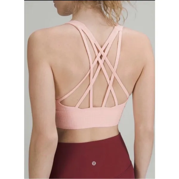 NEW WITH TAGS Lululemon Light Pink Free to Be Serene Long Line Sports Bra - Image 2