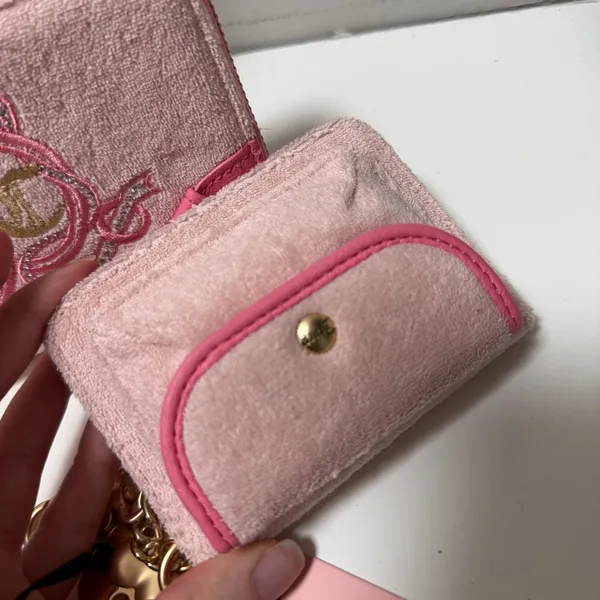 Juicy Couture Pink Terry Wallet & Card Holder Set Crown Y2K Coquette - Image 4
