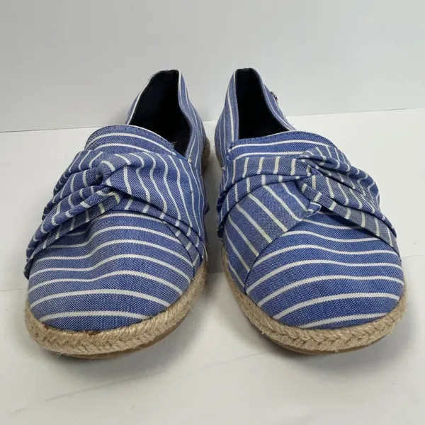 Nautica Idelle Blue White Striped Espadrille Flats Knotted Bow Womens‎ 9.5 - Image 15