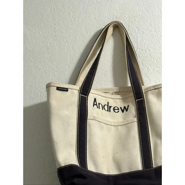 Lands' end Medium 5 Pocket Open Top Canvas Tote Bag Andrew Tote Bag 16x12 - Image 2