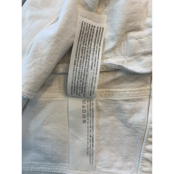 Abercrombie & Fitch White Denim Trucker Jacket Womens XS 144J0317 Stretch Cotton - Image 8