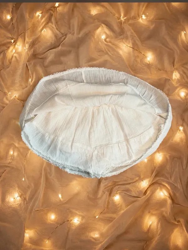 Aéropostale White 100% Cotton Tiered Lace Trim Skort Shorts XS - Image 4