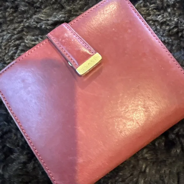 red Coach leather bifold wallet. - Image 3