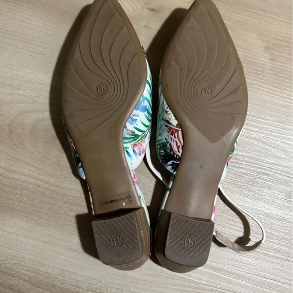 Peter Kaiser Slingback Flats Multicolor 6‎ Women Floral Pointed Toe Tropical - Image 8