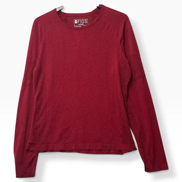 FIGS Salta Seamless Burgundy Red Performance Underscrub Top W18KW1002 Women XL - Image 3