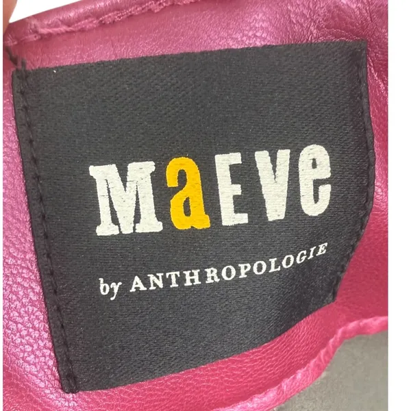 Anthropologie Maeve Colette Faux Leather Wide Leg Cropped Pants Pink Size 20W - Image 3