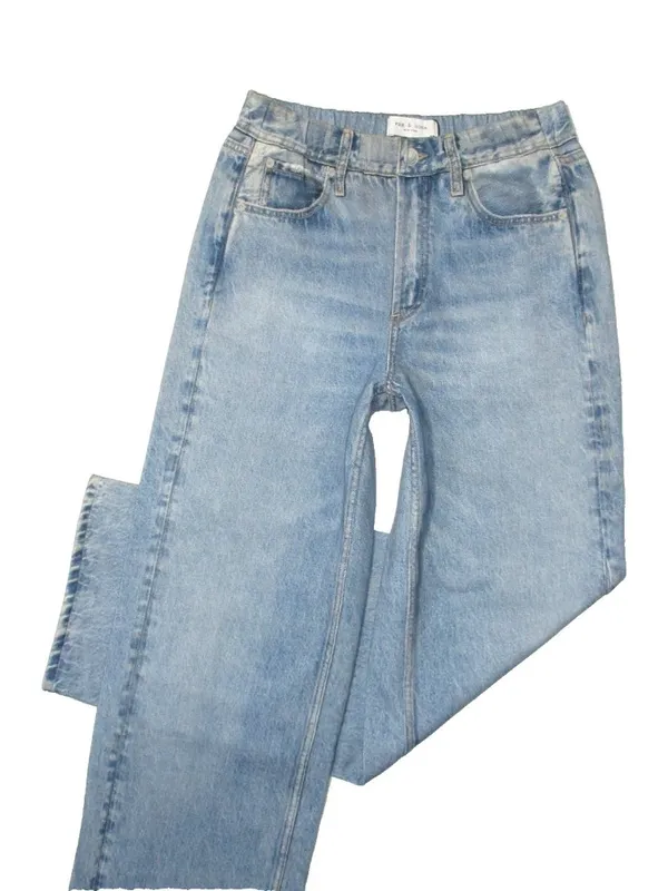 NWT rag & bone Miramar Wide Leg in Valentina Photo Print Faux Jean Pants S - Image 3