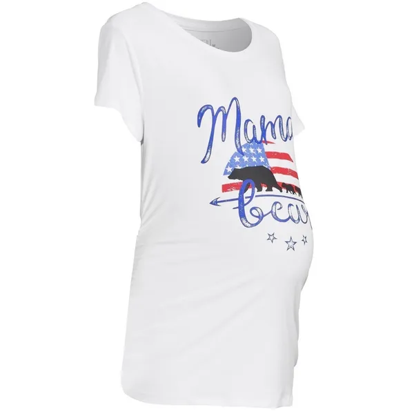 NWT Time and Tru Mama Bear Patriotic Maternity T-Shirt White Medium 4th of July - Image 4