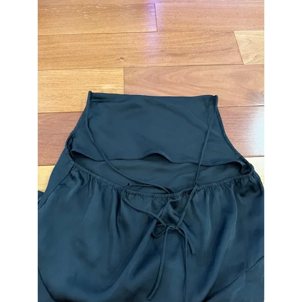 NWOT Free People Intimately Slip Dress Womens Black Satin Strappy Ruffle Small - Image 7