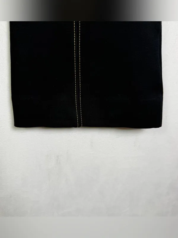Anthropologie Women’s XXSP Essential Crop Flare Pants Black Contrast Stitch Y2K - Image 6