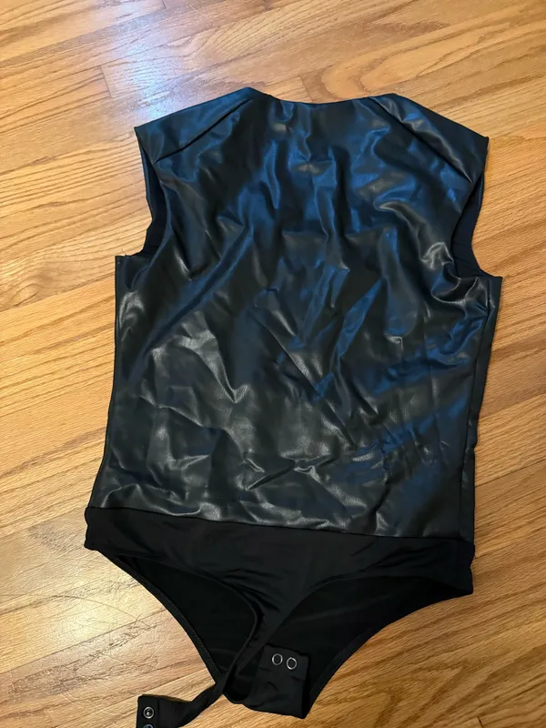 Express Leather Faux Bodysuit - Image 3