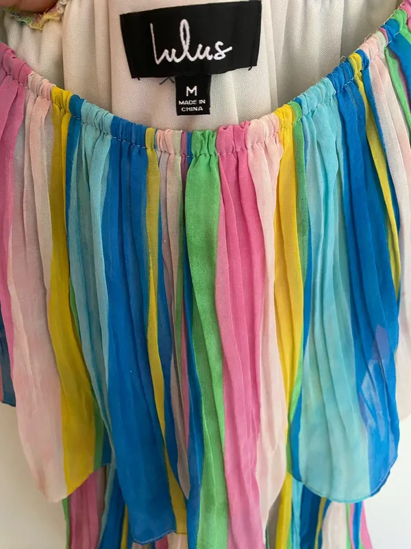 . Lulu's Multicolor Off-Shoulder Tiered Dress - Image 7