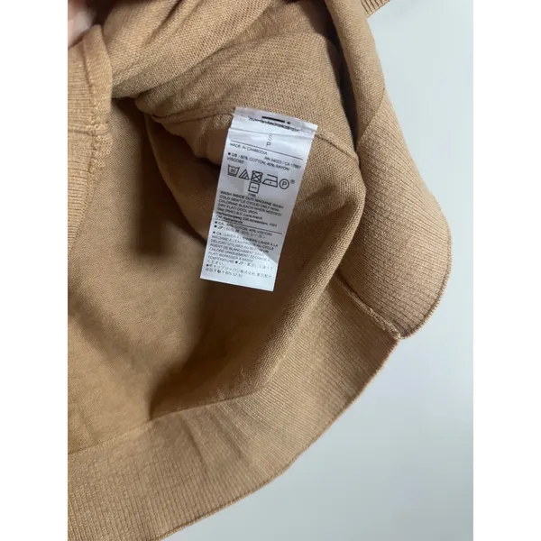 Banana Republic Forever Short Sleeve‎ Sweater Tan Beige Cotton Rayon Small - Image 4