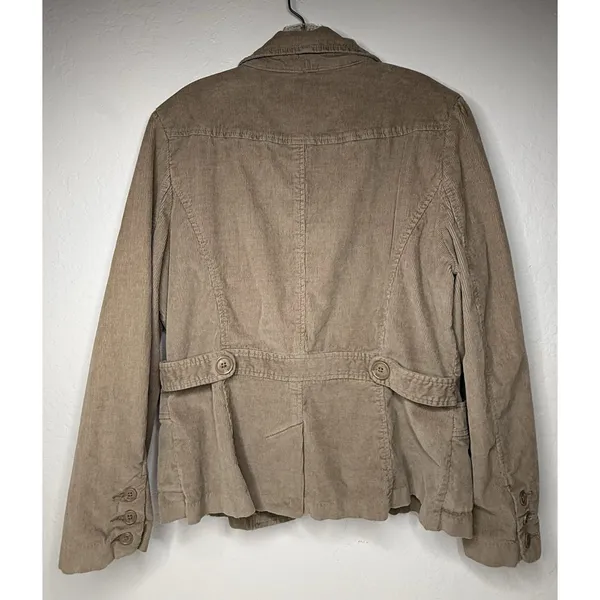 Vintage St. John's Bay Blazer Womens Size XL Tan Corduroy Jacket Retro Career‎ - Image 2