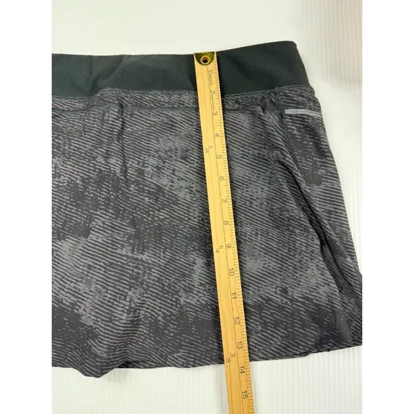Lucy Active Skort‎ Athletic Running Skirt Built-In Shorts Black Gray L - Image 6