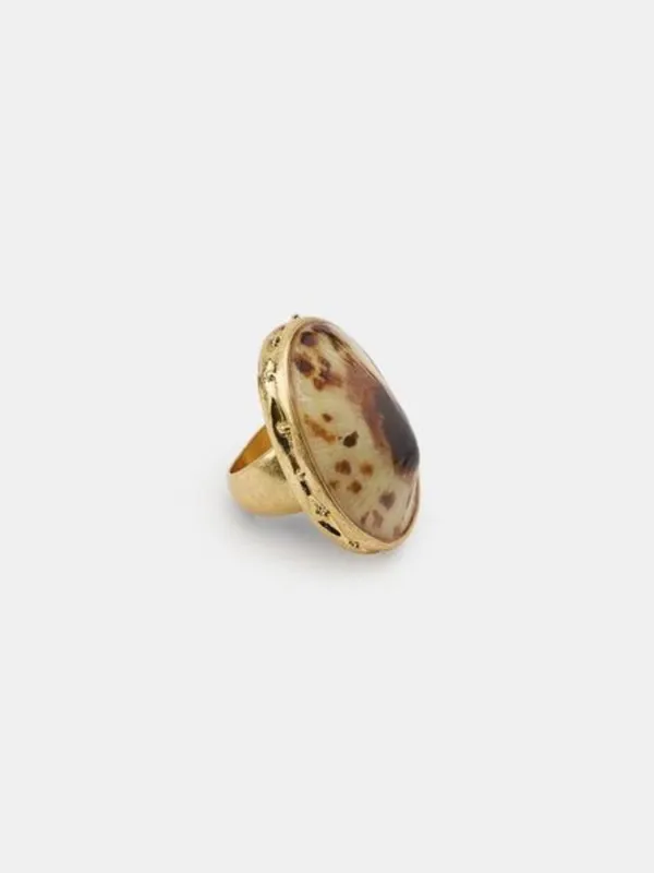 Zara Pack of Two Metal Resin Shell Statement Chunky Rings Ring Size 6 and 7 NWT - Image 3