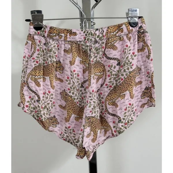 Printfresh Bagheera Pink Leopard Cotton Pajama Sleep Shorts Womens Size XS - Image 7