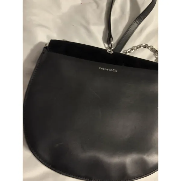 Louise et Cie Crossbody Bag Women Small‎ Black Leather Suede Embellished Studded - Image 7