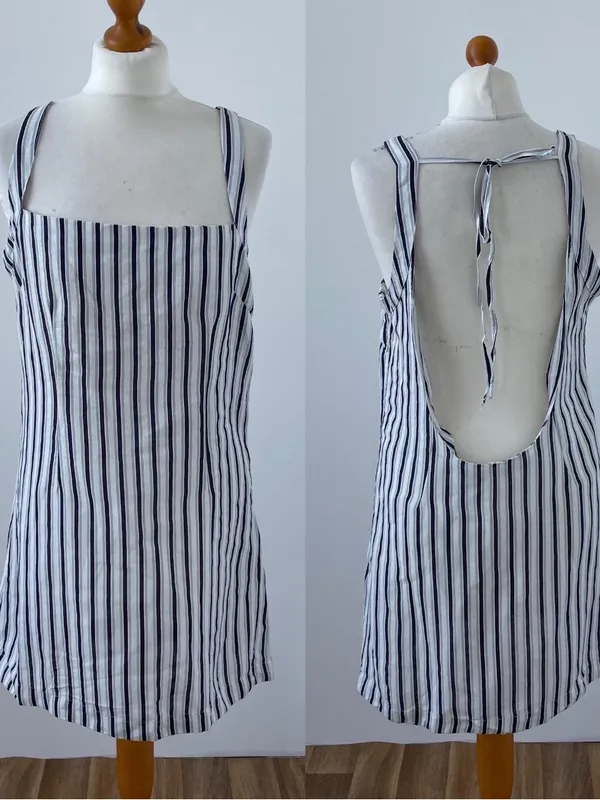 By Anthropologie Square summer Neck Gauze Mini Dress size large petite LP NWT - Image 3