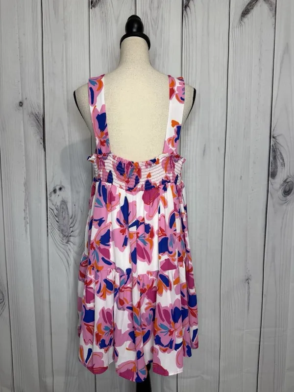 Adrienne Women’s Sz L Pastel Midi Dress Sleeveless Smocked Back - Image 7