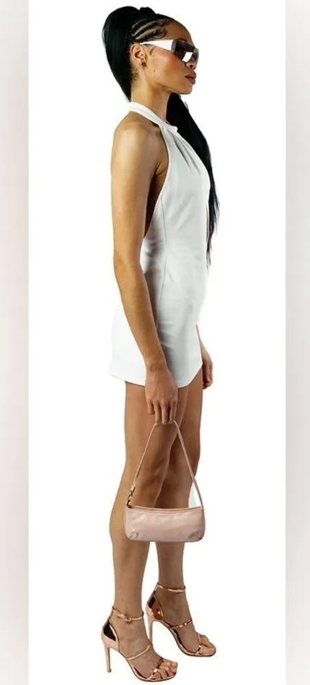 NWOT O’Dolly Dearest Jade White Cutout Halter Mini Dress M Party Club After Prom - Image 5