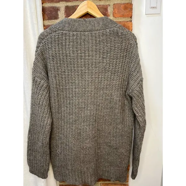Made in Italy Slouchy Wool Cardigan 90s Oversized Grandpa Knit - Image 3