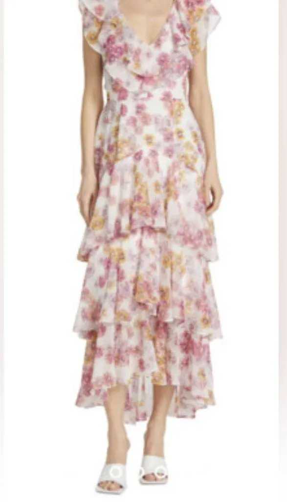 Wayf Floral Tiered Midi Dress flounce Large midi nwot flattering - Image 4