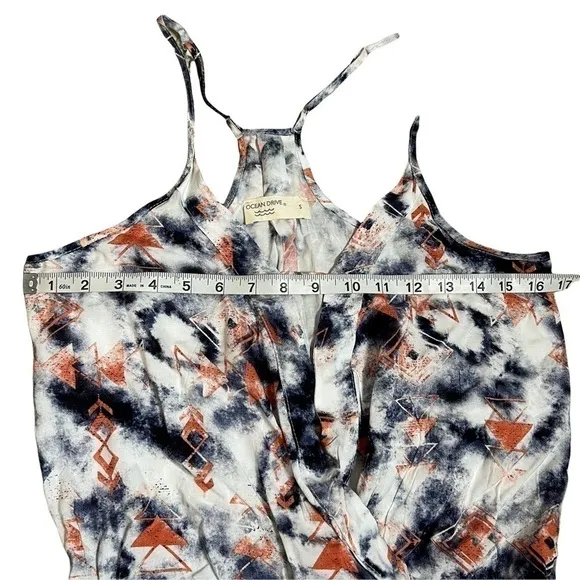 Ocean Drive Tie Dye Surfer Boho Wrap‎ Front Cami Romper Festival Beach Summer - Image 4