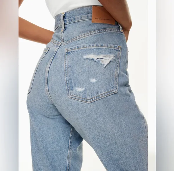 Citizens of humanity Eva light wash straight leg mid rise distressed jeans 25 - Image 2