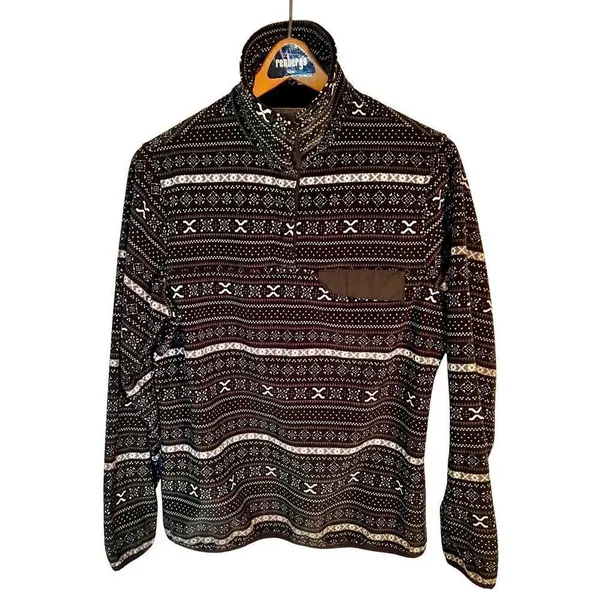 Jachs Cabin Sweaters Jachs Cabin Black White Fleece Pullover Sz Small - Image 3