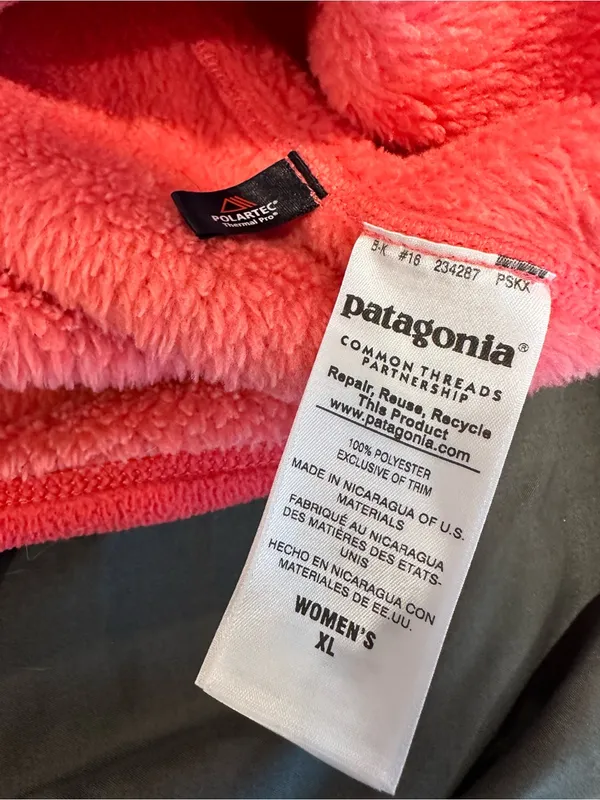 Patagonia Re-Tool Snap-T Sz:XL Pullover coral Polartec fleece chest pocket Soft. - Image 14