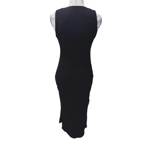 Baltic Born NWOT Moore Ribbed Tank Midi Dress‎ Square Neck Black Large - Image 6