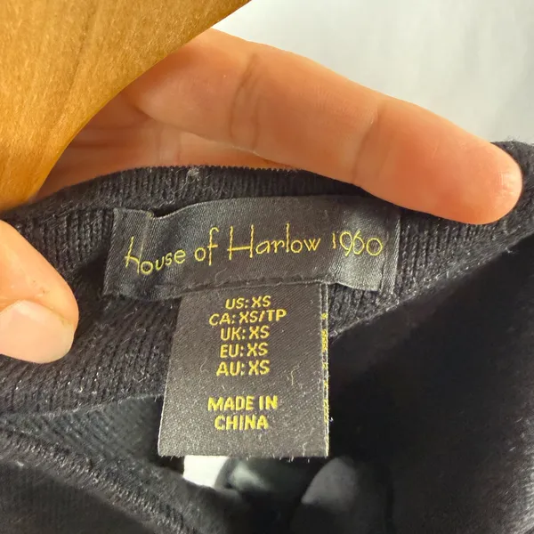 House of Harlow 1960‎ Square Neck Cropped Structured Tank Top in Black Size XS - Image 5