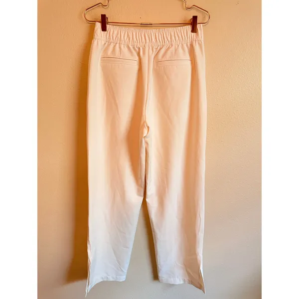 Calia Trousers Women Size M White Minimalist Elastic‎ Back Front Seam Pants - Image 4
