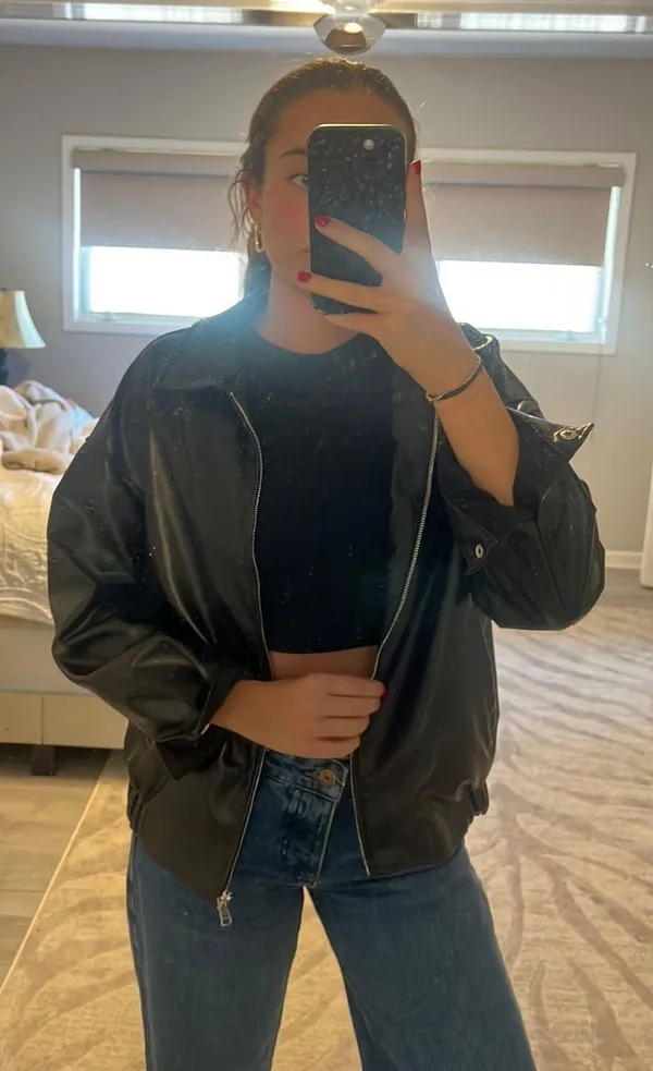 Leather Jacket Black Size 4 - Image 2