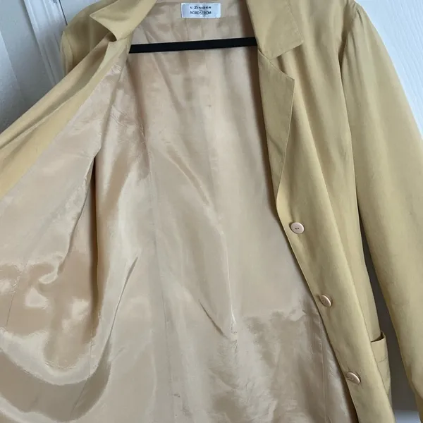 L’Zinger for Nordstrom 100% Silk Belted Utility Blazer Jacket Size Medium - Image 6