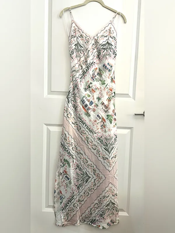 En Saison Alaia Sleeveless Slip Maxi Dress in ivory multicolor NWT Medium - Image 5