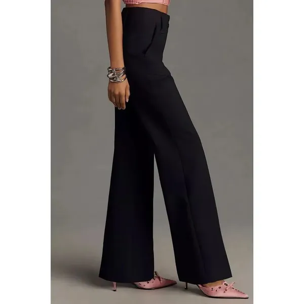 ✨Anthropologie Maeve The Naomi Ponte Wide-Leg Flare Navy Sz 4 Pants✨ - Image 6
