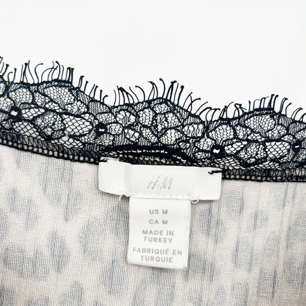 H&M Womens Leopard Animal Print Lace Trim Mob Wife Y2K‎ Cami Tank Top Size M - Image 3