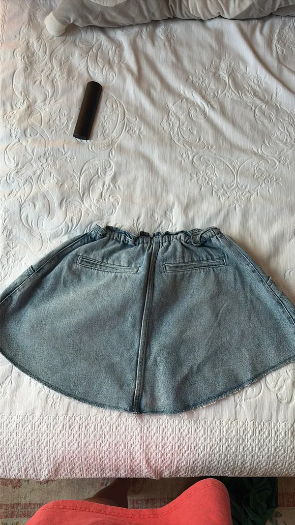 Pilcro Reworked Denim Skater Miniskirt - Image 4