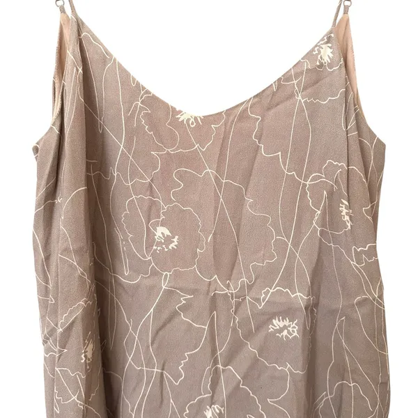 OAK + FORT Floral Stencil‎ Sleeveless Blouse Beige Medium - Image 3