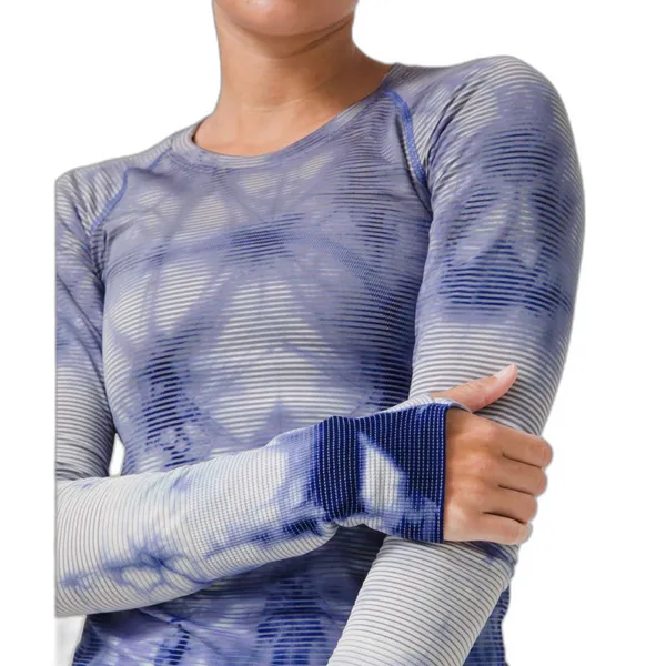 Lululemon Swiftly Tech Long Sleeve 2.0 Wash Shibori Stripe Midnight Orchid - Image 9
