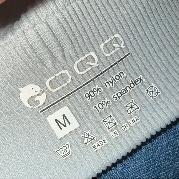 OQQ Ribbed Seamless One Shoulder Sport Tank Top Light Baby Blue Medium‎ Workout - Image 3