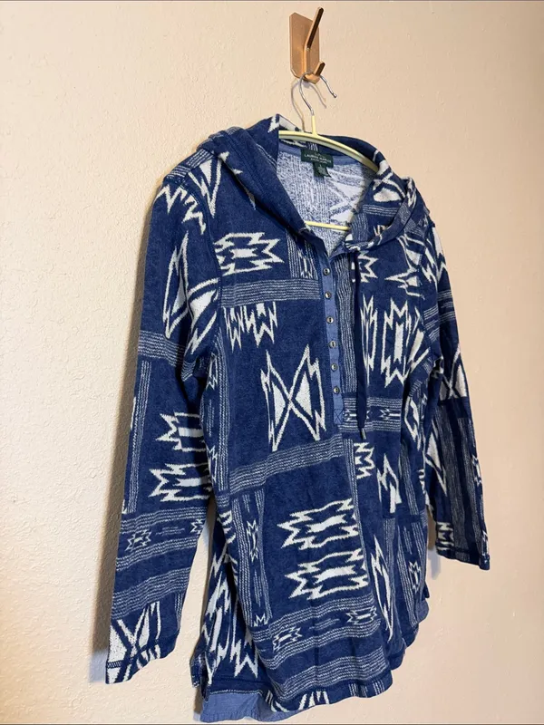 Lauren Ralph Lauren Aztec Design‎ Pullover Hoodie Size Large - Image 2