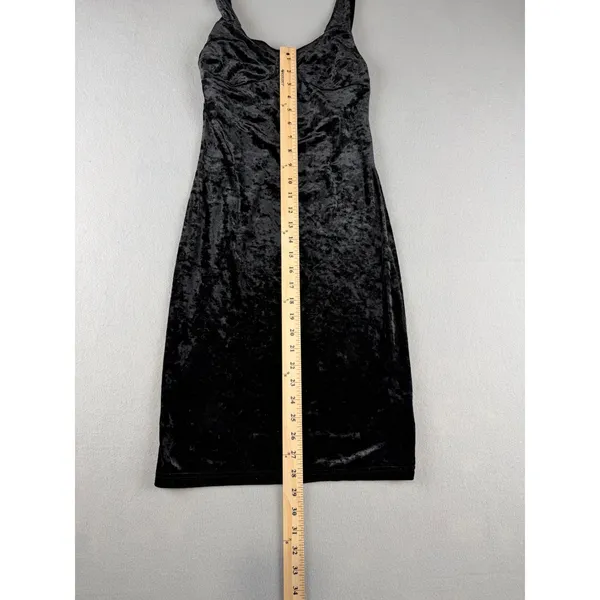 Cheap Monday Black Crushed Velvet Bodycon Mini Dress Sleeveless Sheath Womens - Image 8